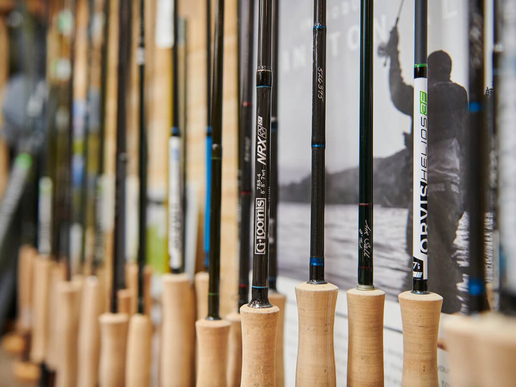 Fly rods in gates fly shop